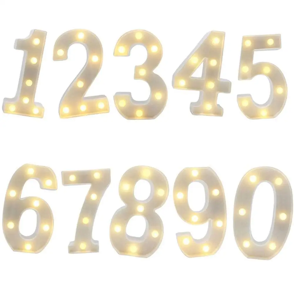 

1PC 0-9 LED Lights Luminous Number Lamp Decor Battery Night Light For Home Wedding Birthday Christmas Party Decoration