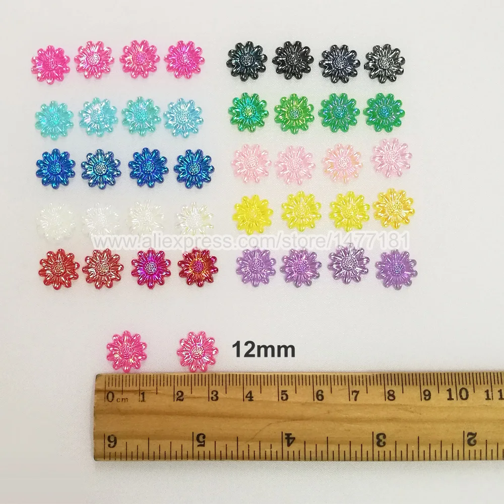 100 шт 12 мм акриловые очаровательные маленькие подсолнухи украшения плоская