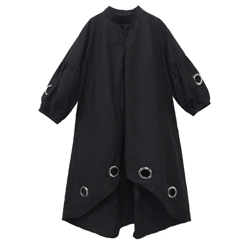 Женское платье Новинка весна-осень 2019 короткое спереди сзади с длинным рукавом