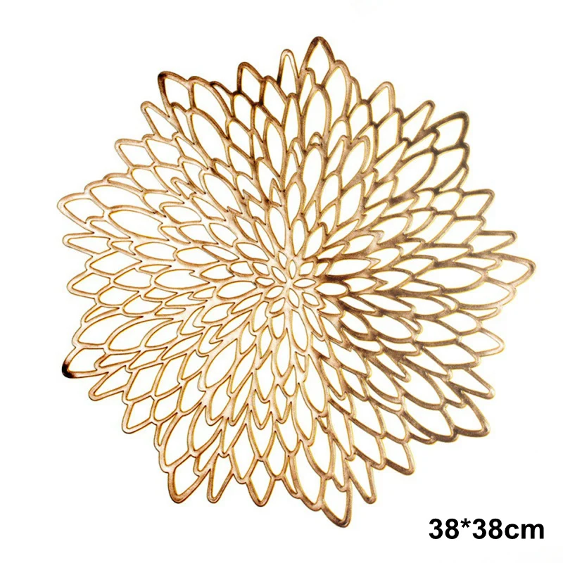 38CM Подстилка для обеденного стола, подставки для стола, имитация листьев, растения, ПВХ, чашка, коврик для кофейного стола, подстилка, подставки для кухни, Рождественское украшение для дома - Цвет: 38CM