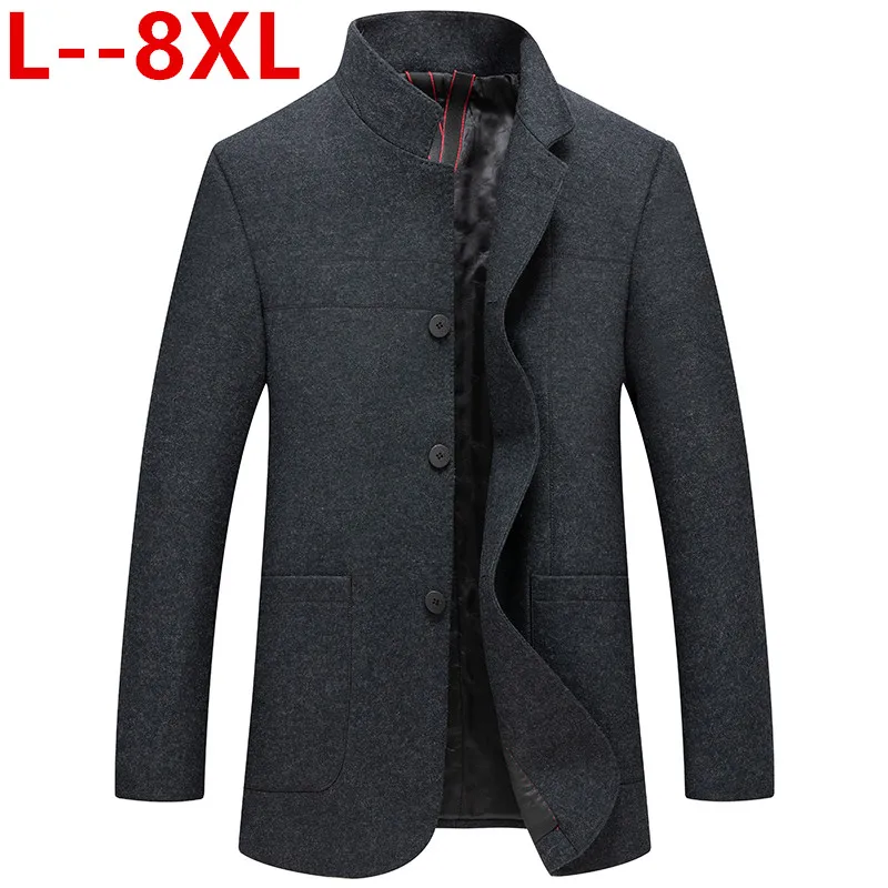 

size 8XL 6XL 5XL Plus 4XL 2020 new arrival winter high quality thicked trench coat men,men's gray wool jackets