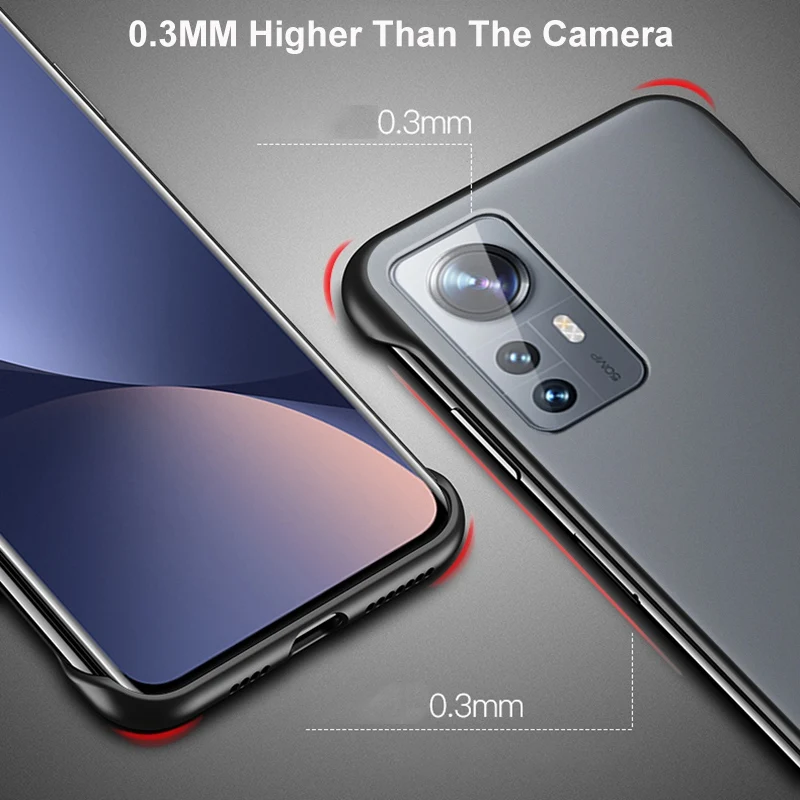 frameless ring phone case for xiaomi mi 12 pro 12x 11i civi mi12 poco f3 f2 m4 pro 5g matte pc cover case for redmi k40 k50 pro free global shipping