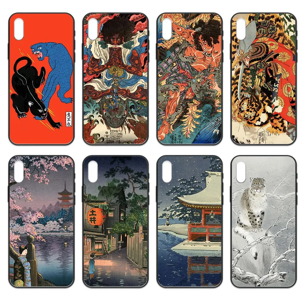 Ukiyo e yokai японский художественный чехол для iphone 4 4s 5 5S SE 5C 6 6S 7 8 plus X XS XR 11 PRO MAX