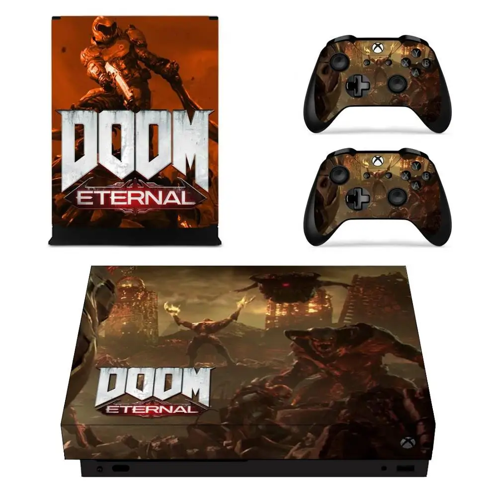 Для Xbox One X стикер s Doom виниловое покрытие Наклейки Обложка Pegatinas Adesivos для one