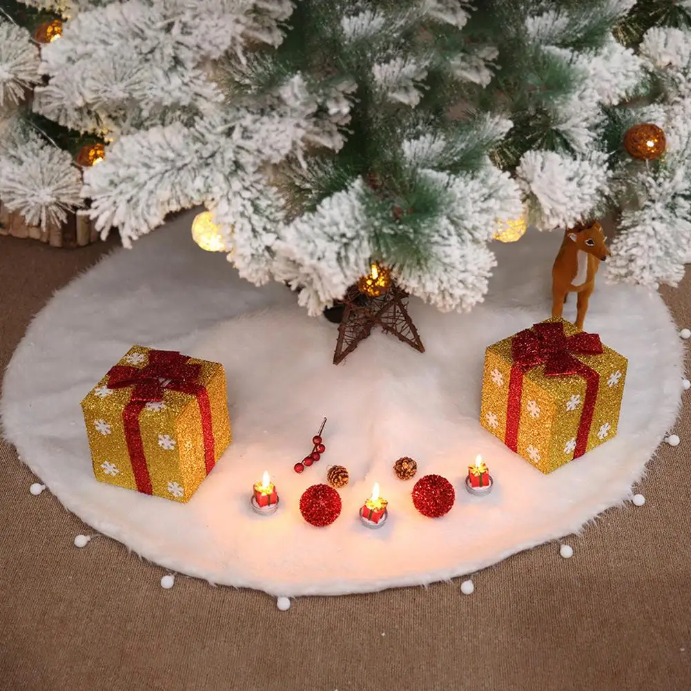 72 см белая плюшевая юбка на рождественскую елку меховой ковер Новогоднее