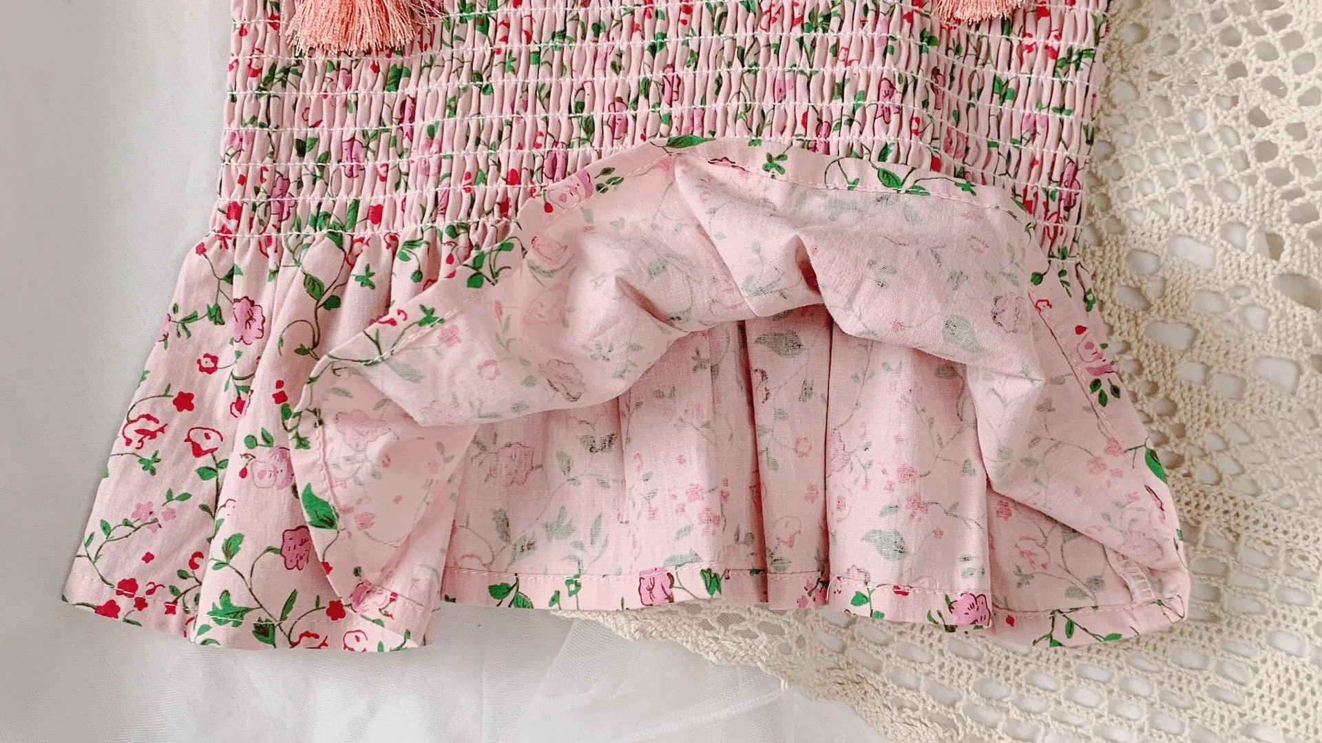 

Girls Suit 2021 Summer Baby Girl Korean Floral Sling Shorts Children's Clothing Female Treasure Two-piece Suit