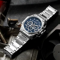 megir stainless steel watch men luxury waterproof wrist watch man relogio masculino luminous chronograph quartz watches %d1%87%d0%b0%d1%81%d1%8b