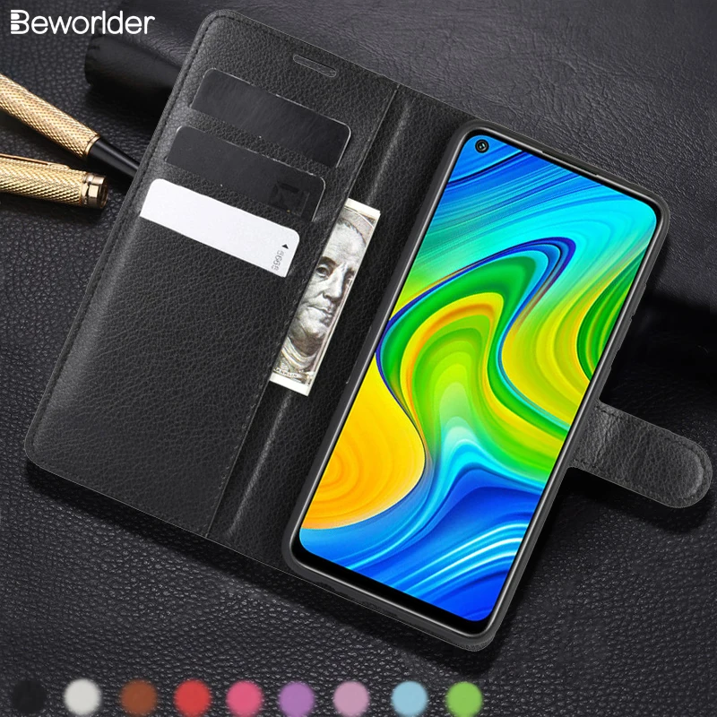 Чехлы для Xiaomi Redmi Note 9 чехлы из искусственной кожи слоты карт личи узор стэндер