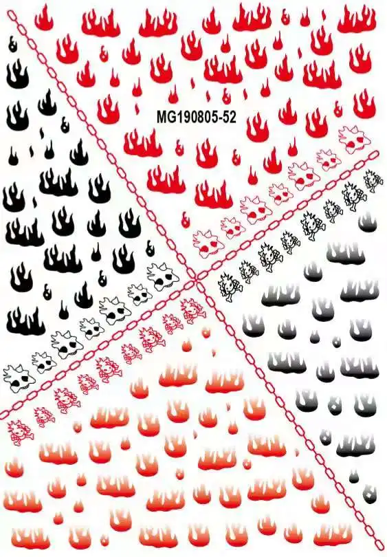 

1Pcs Fire Flame Nail Stickers Stencil Hollow Sticker Manicure Stencil Stickers Nails Art Decoration Tools