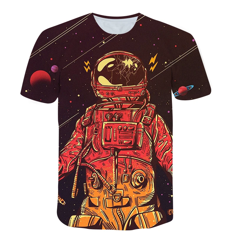 

Футболка мужская оверсайз с коротким рукавом и принтом астронавта
