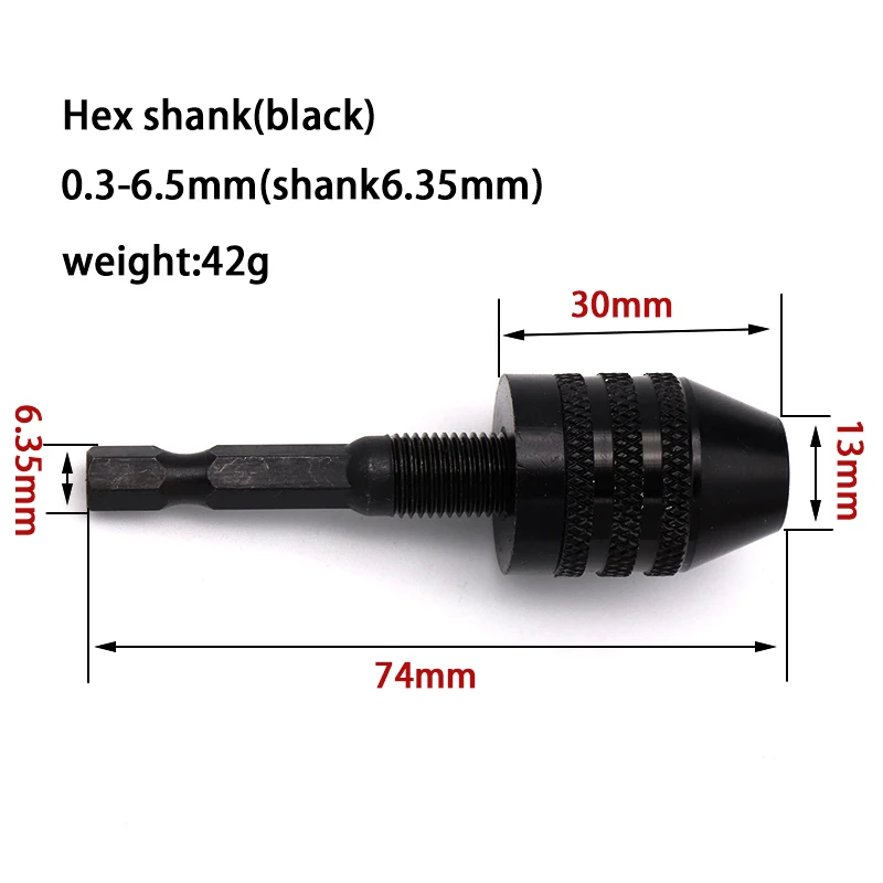 Keyless Drill Chuck Screwdriver Impact Driver Adaptor 1/4 Hex Shank Bit Tools AZZKOR Quick Change Convertor Adapter 1pcs | Инструменты