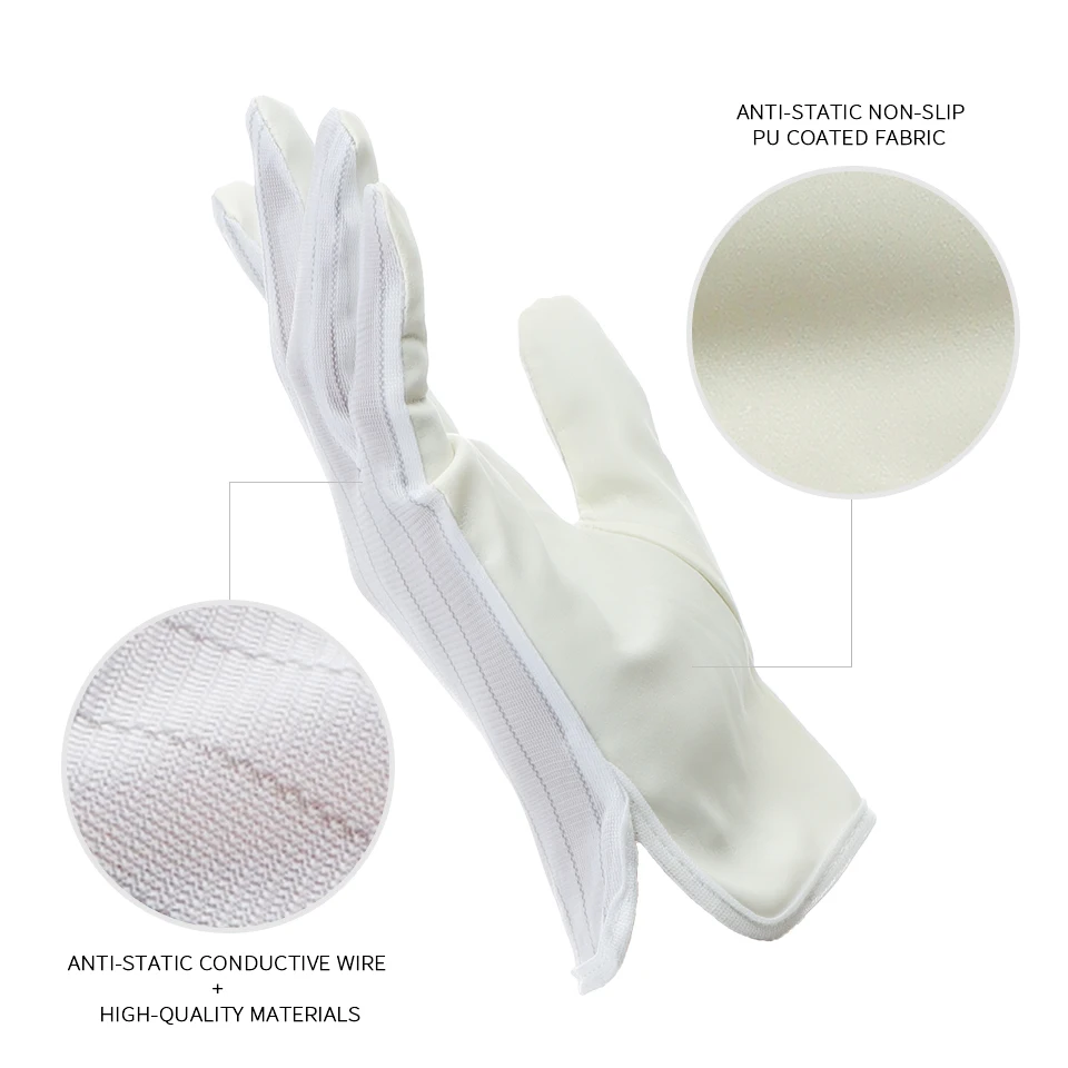 

2PCS Yellow Pu Gloves Work Gloves Protector Electronic Computer Gloves Factory Working Gloves