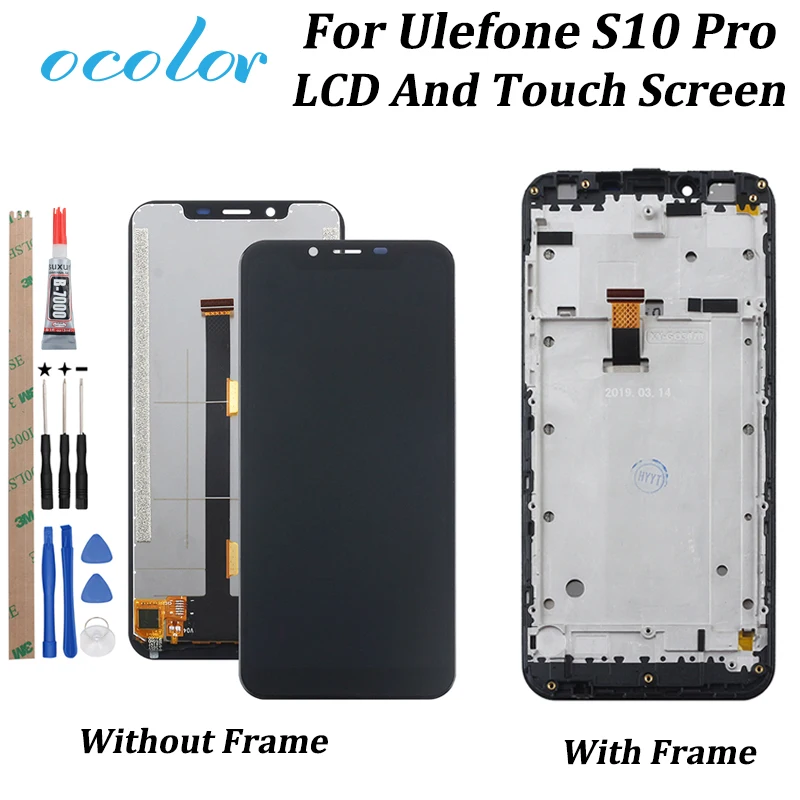 Ocolor для Ulefone S10 Pro ЖК дисплей и сенсорный экран с рамкой в сборе +