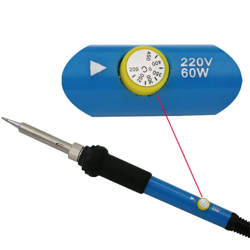 220V EU Plug 60W Adjustable Temperature Electric Soldering Iron Welding Solder Rework Station Heat Pencil Tips Repair Tool 5pcs |