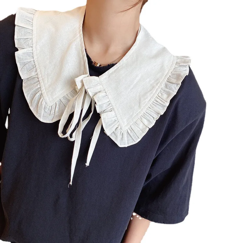 

Fashion Solid Color Small Shawl Fake Collar Cotton Decorative Shirt False Collar Woman Lady Blouse Accessories Detachable