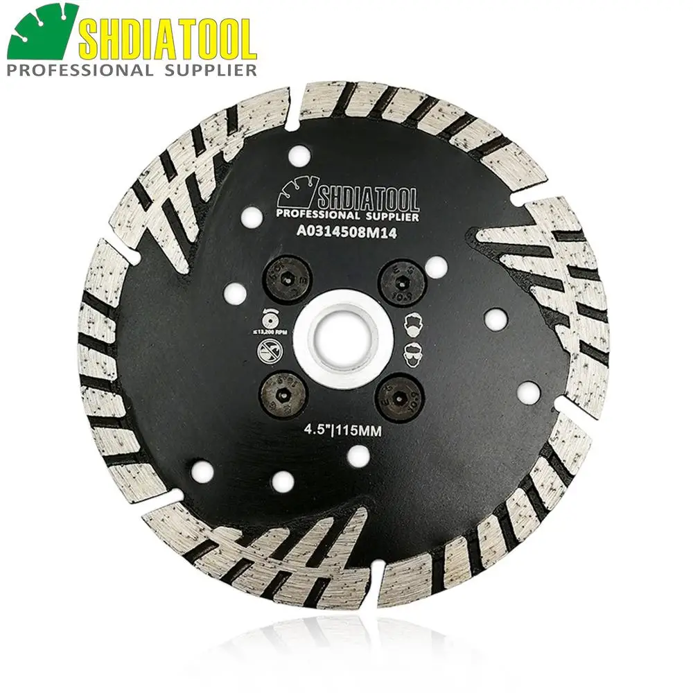 

SHDIATOOL 115mm Hot pressed Diamond turbo Blade with Slant protection teeth 4.5" Diamond Blades stone concrete cutting Disc