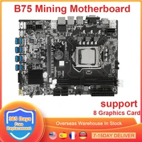 btc b75 mining motherboard lga1155 8pcie to usb3 0 supports 8 gpu graphics card ddr3 dimm ram eth bitcoin ethereum miner rig
