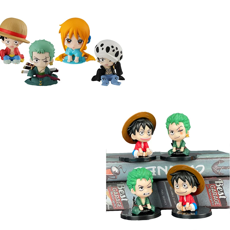 

4pcs/Set One Piece Antistress Fidget Toy Anime Q Version Luffy Roronoa Zoro Nami Sanji PVC Figures Toys Kawaii Dolls Kid Gift