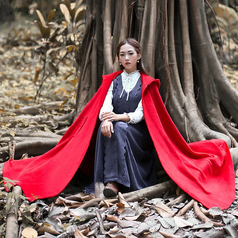 Пончо шерстяное Женское зимнее свободное длинное с капюшоном H00182 | Женская