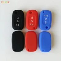 1pcs silicone car key cover case for lada flip 3 button remote shell blank fob auto parts car accessories colorful