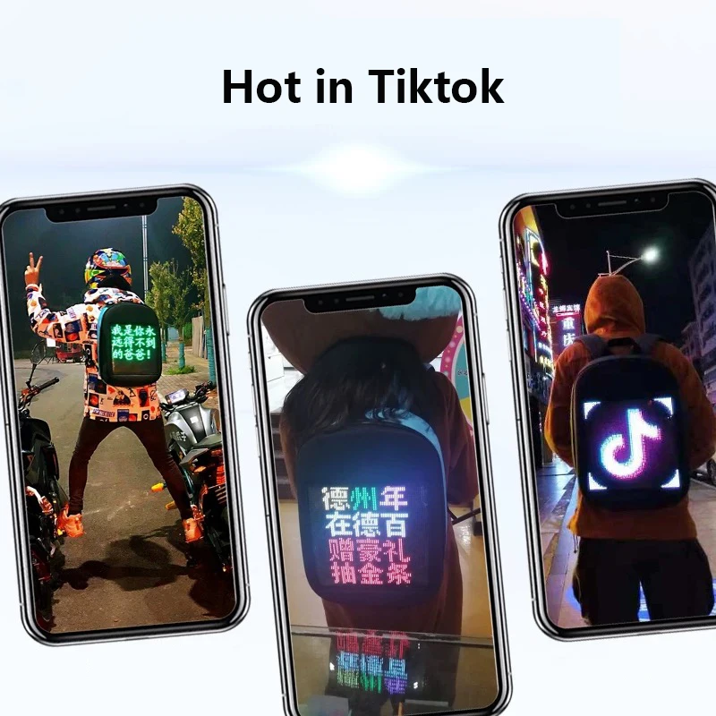 

LED advertising backpack WIFI APP control cool eye-catching LED display backpack street walking backpack DIY LED display bag