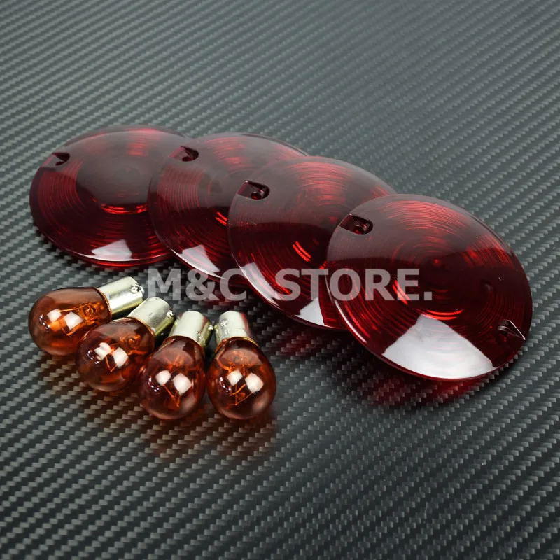 Лампы для указателей поворота на мотоцикл 4 шт. прозрачные оранжевые Harley Touring Electra