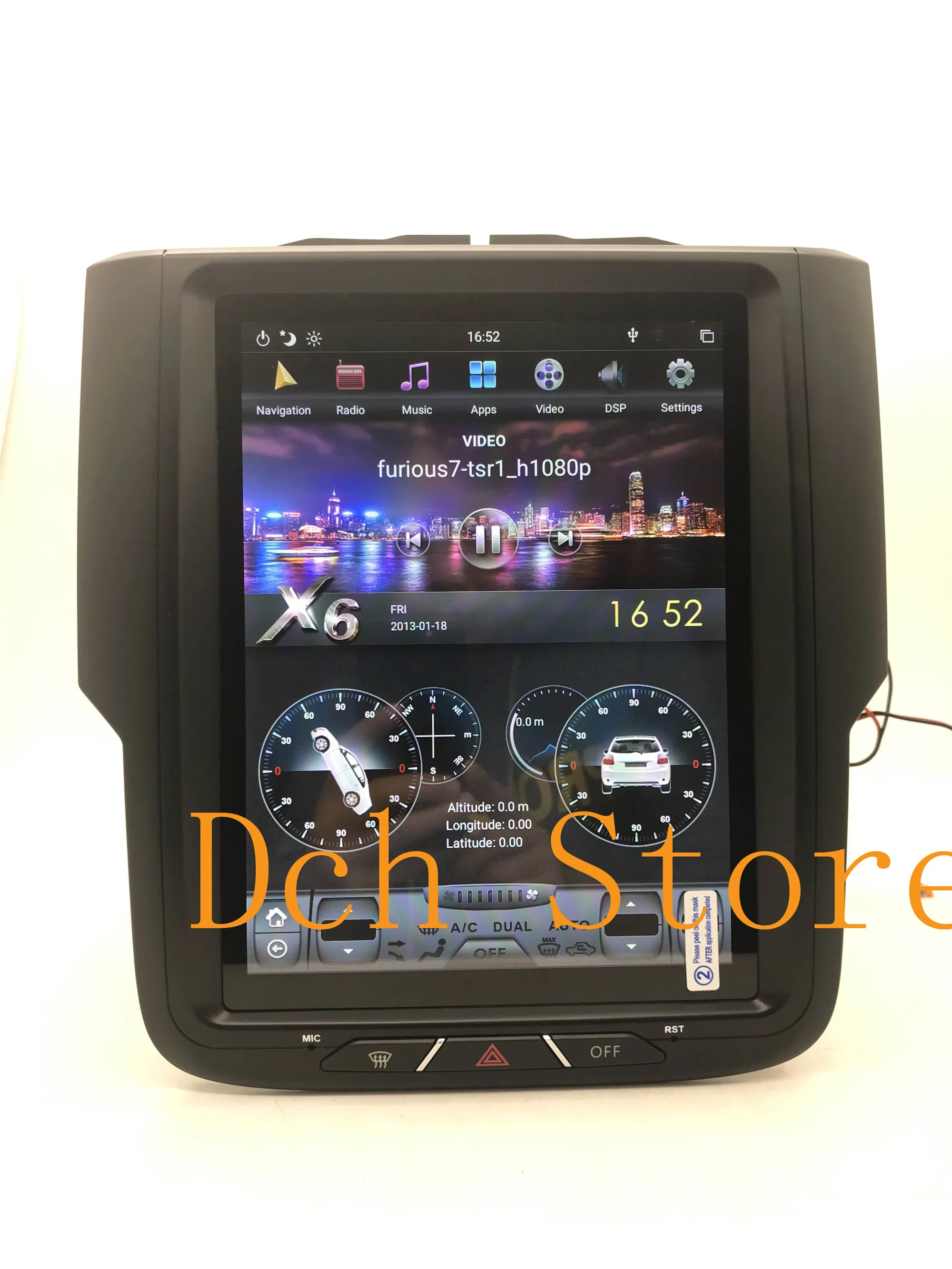 Автомобильный DVD плеер Tesla Style 10 4 дюйма вертикальный экран Android 9 0 GPS для Dodge Ram 1500 2014