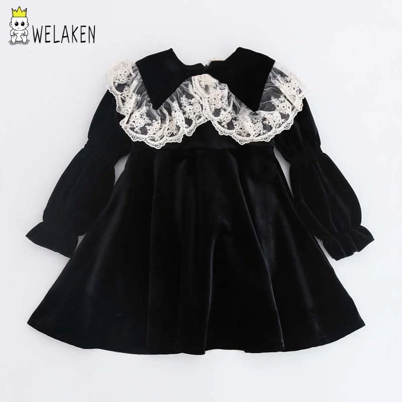 WeLaken New lace plus velvet winter Princess Dress Baby Girl Clothes Costume girls boutique outfits toddler | Детская одежда и