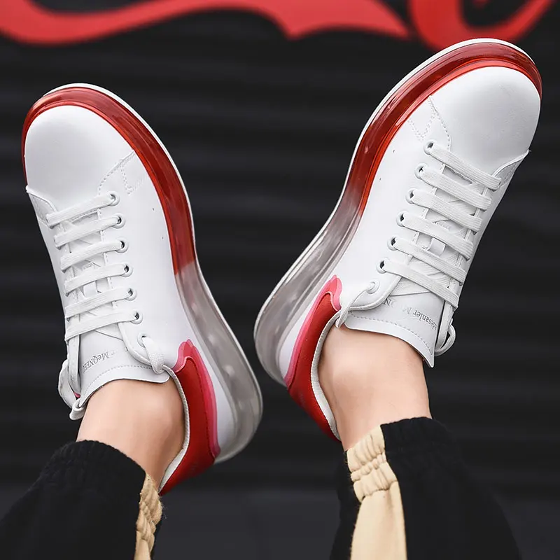 High quality new couple full PU air cushion casual shoes fashion sneakers tide gradient color men's sabots athletes | Обувь