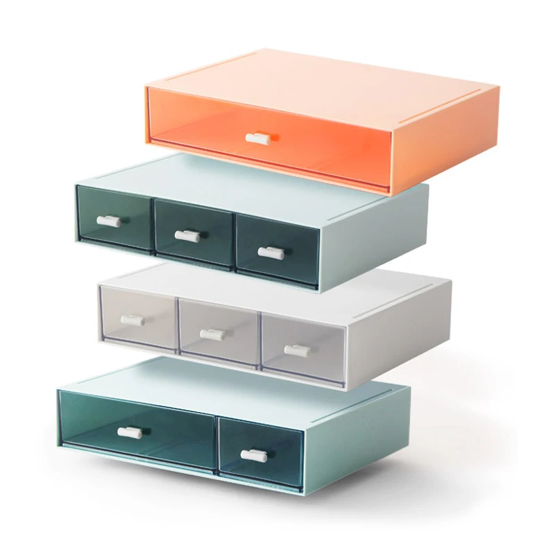 

Desktop Drawer Desk Organizer Storage Box Finishing Box Free Combination Of Multi-layer Divider Stackable Organizer Box