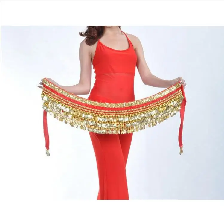 

New Belly Dance Accessories Dancing Wear Hip Scarf Multicolor Costumes for Women Indian Belly Dance Belt 248 Gold Coins