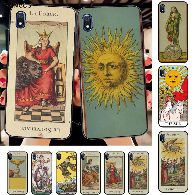 FHNBLJ Таро карты чтения черный ТПУ мягкий чехол для телефона с изображением цветов