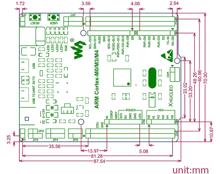 XNUCLEO-F103RB STM32 макетная плата STM32F103RBT6 ARM Cortex M4 поставляется с ST LINK V2 совместима