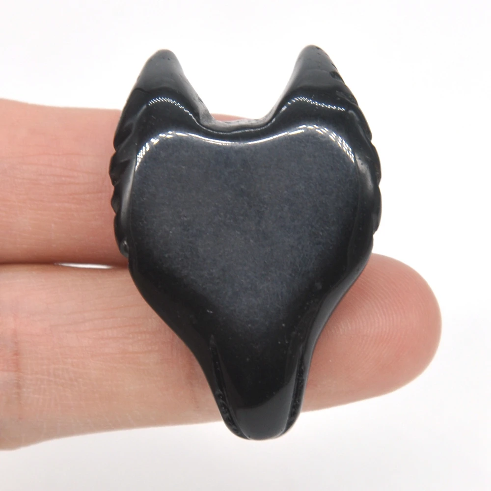 1 5 &quotподвеска в виде волчьей головы черный обсидиан натуральный камень