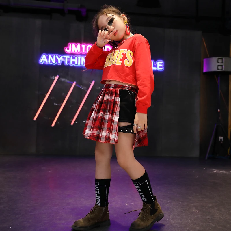Children Model Catwalk Show Costume Girls Jazz Dress Kids Hip Hop Performance Stage Outfit Modern/Street Dance Clothing |