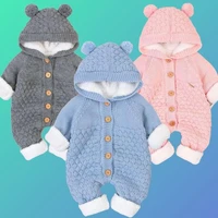 newborn baby clothes cardigan hooded rompers autumn winter girl boy fashion infant costume kids toddler cashmere knit jumpsuit
