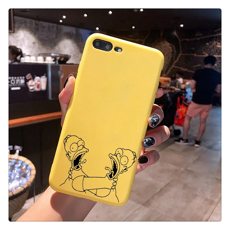 Чехол Homer J. Simpson для iPhone 11 XR X Xs Max 8 7 6 Plus 6S 5S SE Мягкий силиконовый чехол для телефона Барт Симпсон - Цвет: Simpson 7 Yellow
