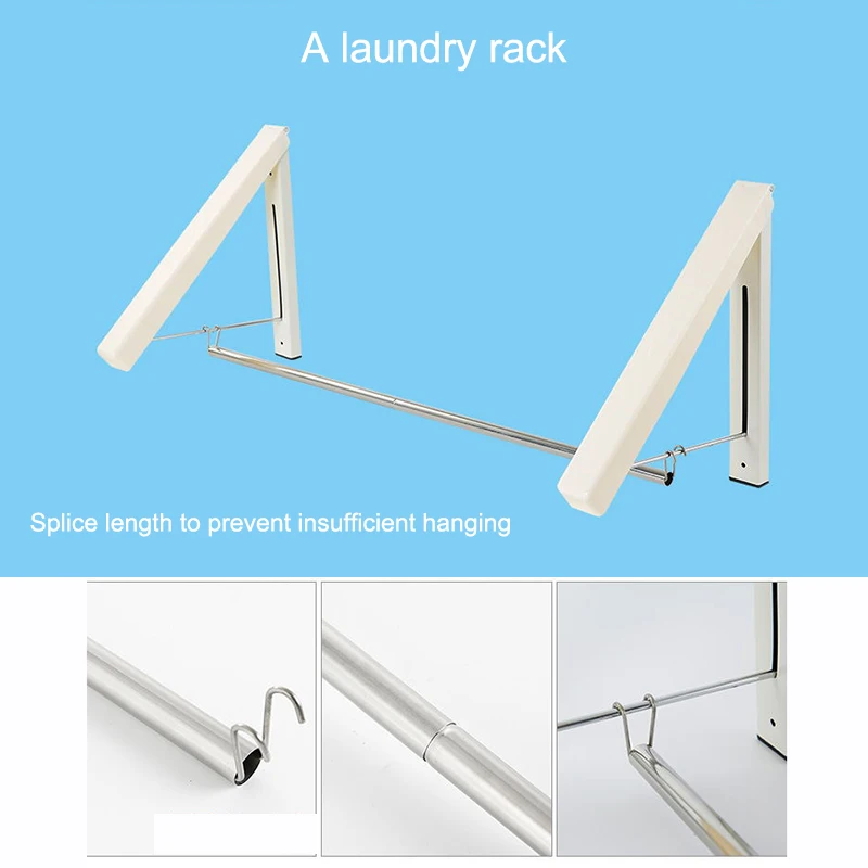 Wall Mounted Clothes Airer Washing Line Coat Shirt Dryer Folding/Pull Out Wall Hanger Space Saving Clothes Cupboard Storage Or