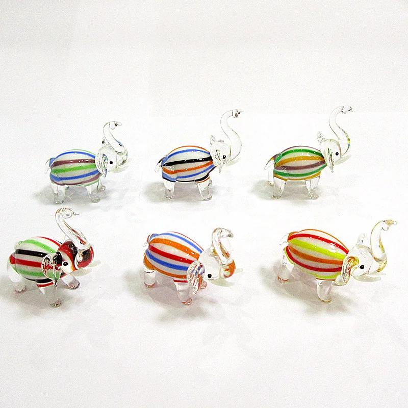 Миниатюрная Статуэтка Слон из стекла 6 шт.|Статуэтки и миниатюры| |