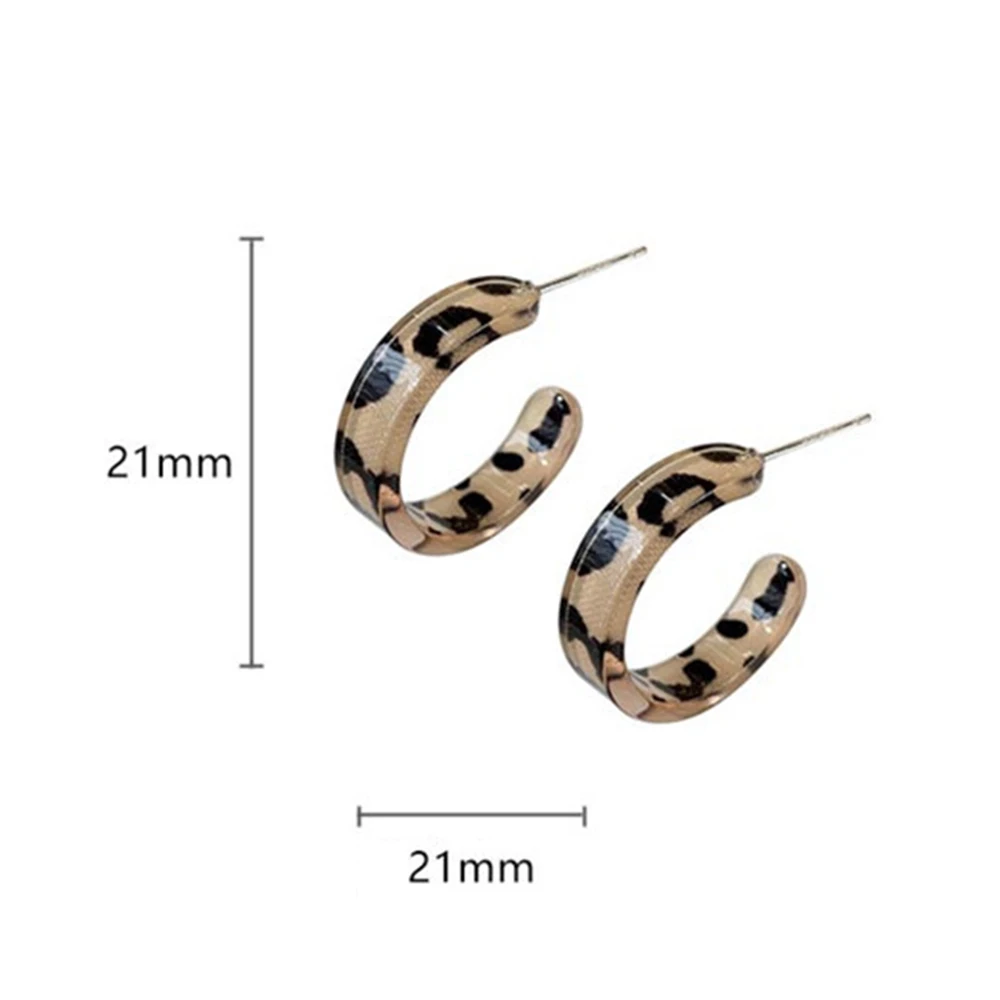 

Vintage Leopard Print Earrings Korean INS Geometric Resin Earrings 2021 New Fashion Jewelry Women Creative Hoop Earrings Gifts