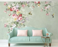 custom wallpaper modern minimalist hand painted american retro flower background wall decoration painting waterproof material