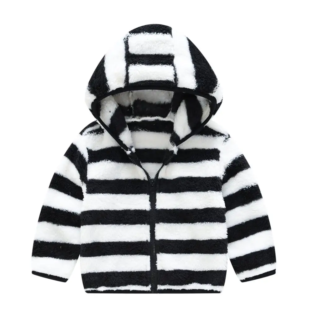 

2020 new children's striped children's middle and long hooded coat fur coat toddler's spring dress cute jacket