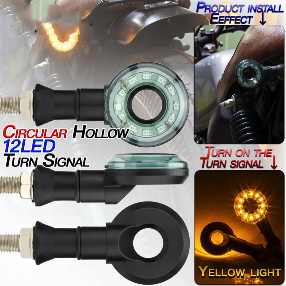 

1 Pair Led Turn Signal Motorcycle Accessories Modified Universal Round Hollow Lamp Assembly