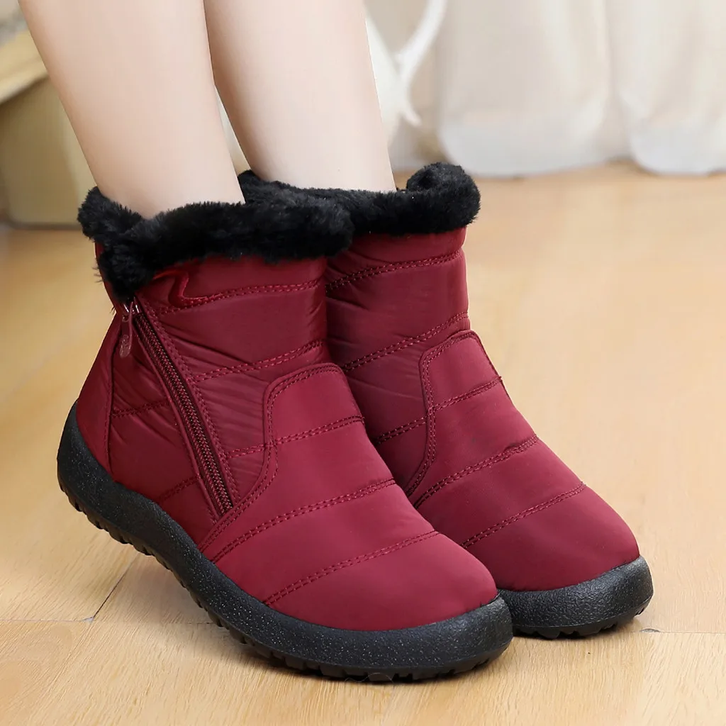 Женские ботинки осенне зимние женские короткие ботильоны водонепроницаемая