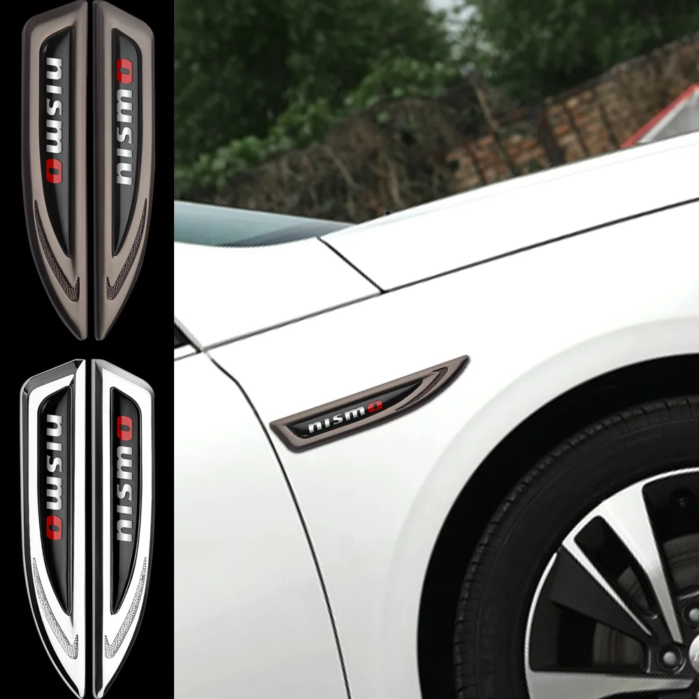 

3D Stainless 2pcs Car Emblem Body Fender Side Decorative Stickers For NISMO Nissan Qashqa Tiida TEANA Pulsar Altima Rogue Sylphy