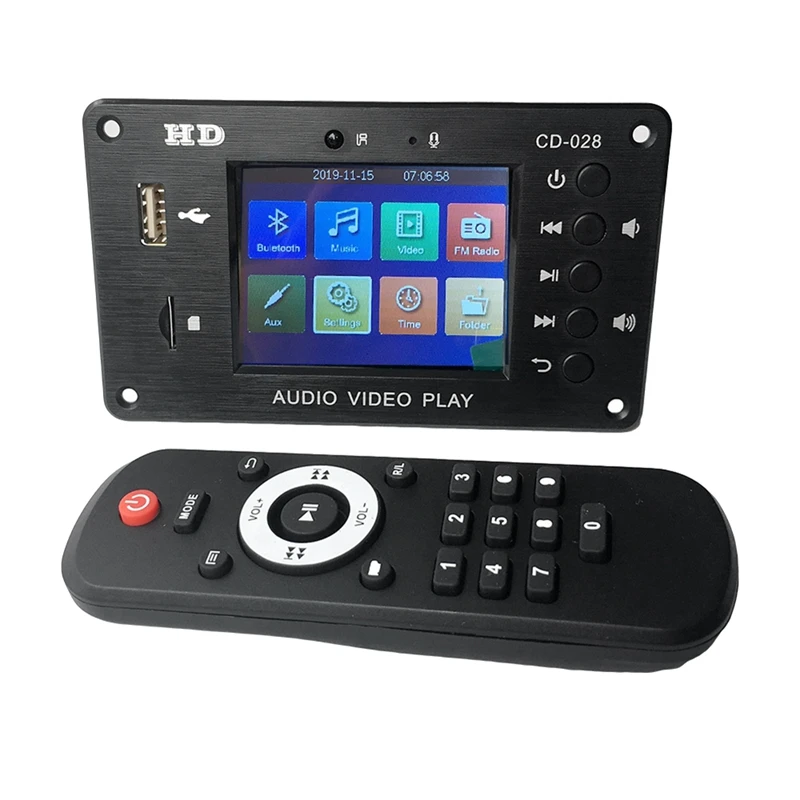 

MP3 декодер плата Bluetooth 5,0 стерео аудио приемник HD видеоплеер FLAC WAV APE декодирование FM радио для автомобильного усилителя