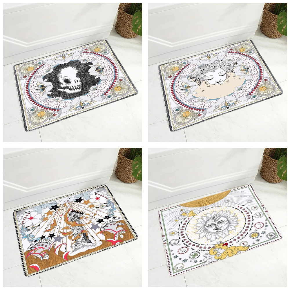 Geometric Patterns Floor Mat for Bathroom Woman Bedroom Non-Slip Decor Star Eye Super Doormat Soft Flannel Carpet 40x60cm | Дом и сад