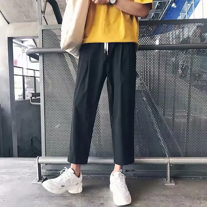 Zogaa 2019 новые мужские прямые брюки до щиколотки корейский стиль повседневные