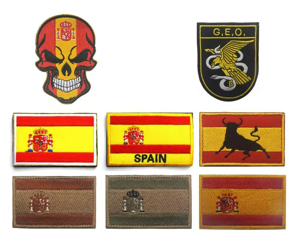 Нашивка с вышивкой флаг Испании гео армейские военные тактические патчи эмблема
