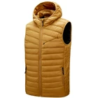 Мужской однотонный жилет AIOPESON, Повседневная теплая куртка с капюшоном, модная мужская одежда для осени и зимы